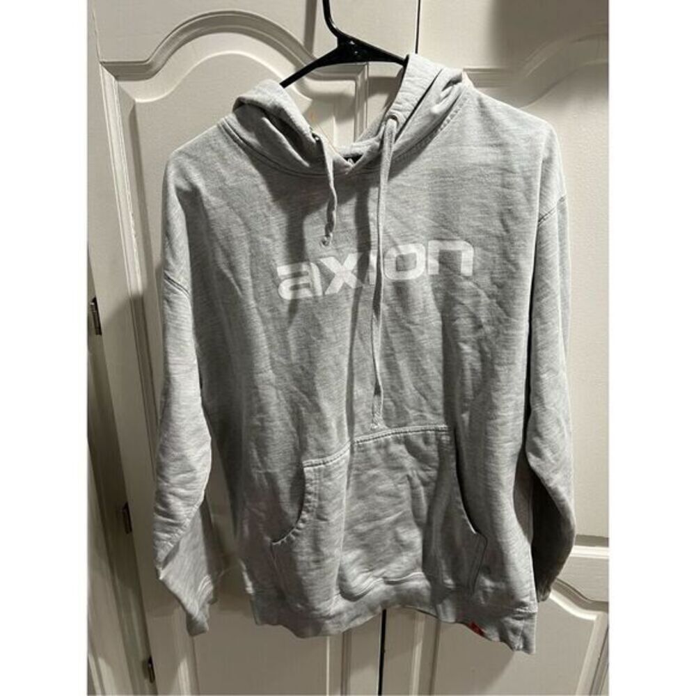 Axion Skateboard Footwear Logo Hoodie Grey L Vintage